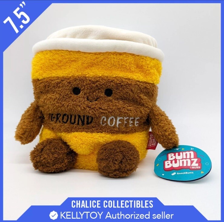 Squishmallow Kellytoy BumBumz SnackBumz Curtis Ground Coffee 7.5″ Inch NWT