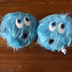Clawee Mascot Plushy Fuzzy Blue Lot Of 2