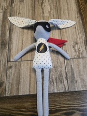 Alimrose Superhero Bunny Rabbit Plush Doll Gray Red Cape 18″ Stuffed Toy Soft