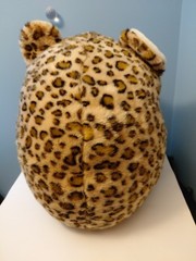Vtg Caltoy Leopard Print Fat Cat Plush 20″ x 18″ Wide Medium Stuffed Animal