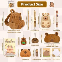 Ulema 28Pcs Cute Capybara Gifts Animals Stationery Set for Birthday