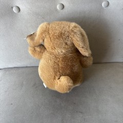 Vintage Holiday Puppy 10″ Tan White Plush Puppy Dog Pouty Face NWTS