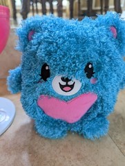 Pikmi Pops Plush Blue Bear Pink Heart 8″ w/ original Lollipop storage case