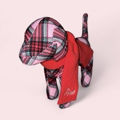 Vintage Pink Victoria’s Secret plaid dog plush toy