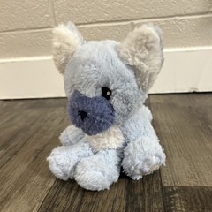 Blue & White Dog Plush Stuffed Animal Toy Small 7”