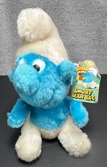 Vintage 1980’s PEYO Plush 7.5” Smurf Doll TV Cartoon Character – Stuffed Animal