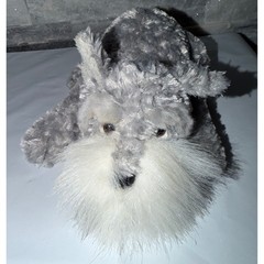 Russ Gin Schnauzer Plush Dog Grey White Beard Stuffed Animal 22126