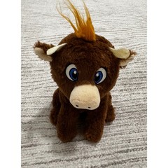 Classic Toy Co Brown Bull Plush Stuffed Animal Orange Hair Blue Eyes 8.5 Inch
