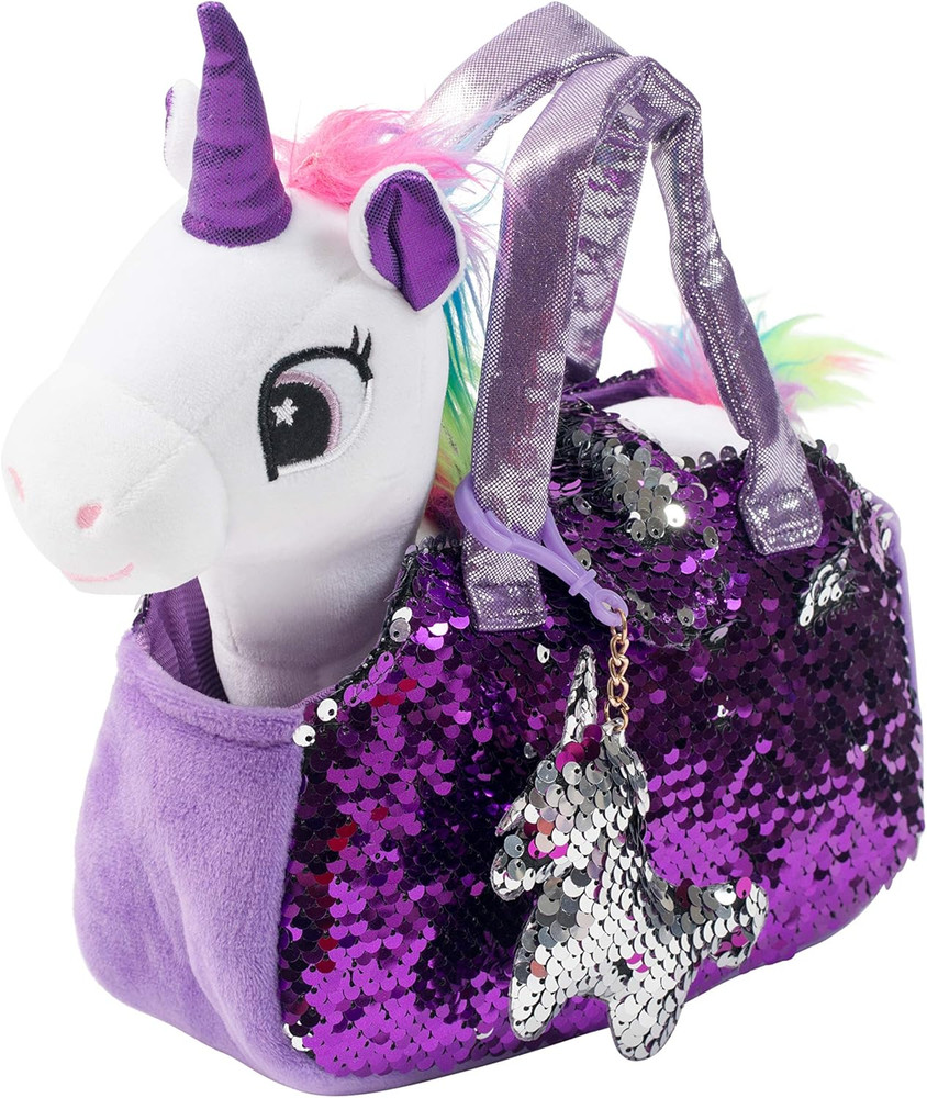 Plush Pet Set W/Purse – Unicorn Stuffed Animals for Girls – Plush Gift for Age 4