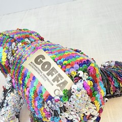 Goffa Flip Sequin Rainbow Teddy Bear Plush with Reversible Sequins to Silver