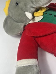 Vintage Babar Plush Elephant King Crown Red Outfit Eden Made in Thailand