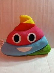 Emoji Rainbow Poop Striped Plush Stuffed