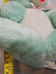Acme VTG Plush Teddy Bear Mint Green Pink Bow Cub Stuffed 11″ Tall – USA