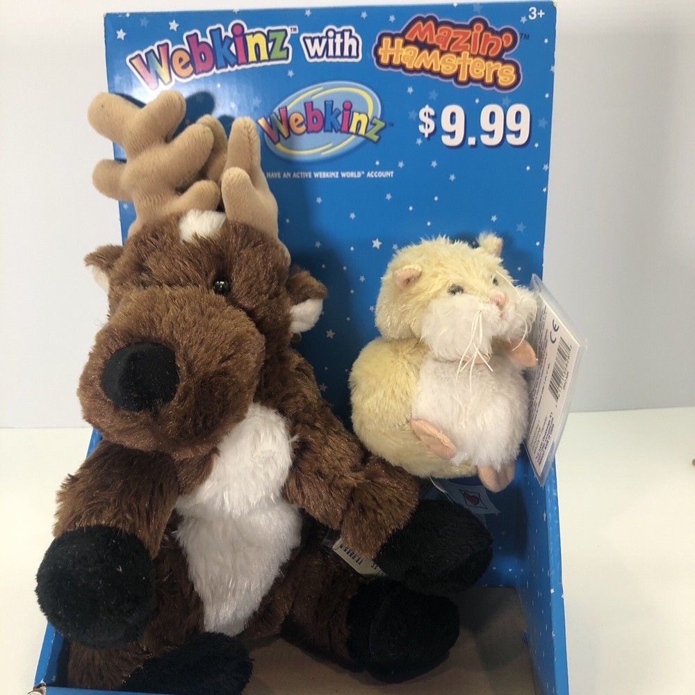 Ganz Webkinz Moose W/ Mazin’ Hamster NIB