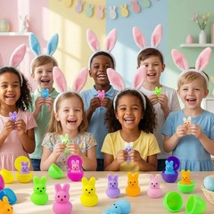 eowvsio 36 Pcs Bunny Squishy Toys with Eggs,Bunny Mochi Easter