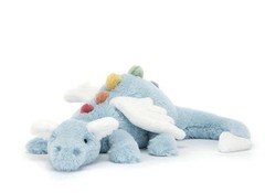New Jellycat Sky Dragon Large Blue Plush Stuffed Animal Toy NWT and Dust Bag