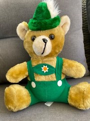 Vintage A-1 Novelty Co Stuffed Carnival Prize Style Bear Lederhosen