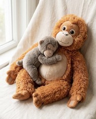 Punch the Monkey (9”) and his Comfort Orangutan (20”) Brand New!
