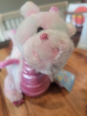 Ganz Webkinz Whimsy Dragon HM156 Pink White Plush Stuffed Animal With Code