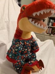 Build A Bear T REX Plush 16″ Large BAB Stuffed Animal w/Christmas PJ’s