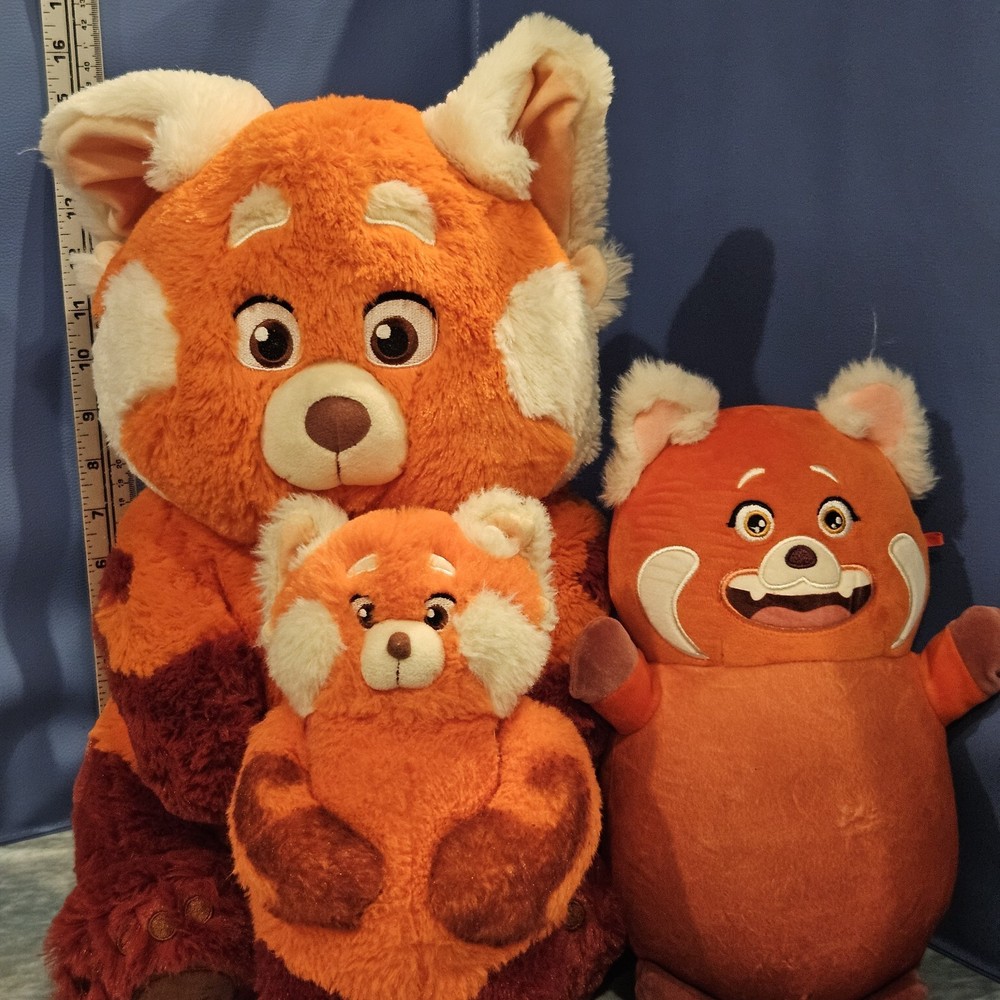 Disney Pixar Turning Red Mei Red Panda Plush Bundle Lot Of 3 16” HugMees