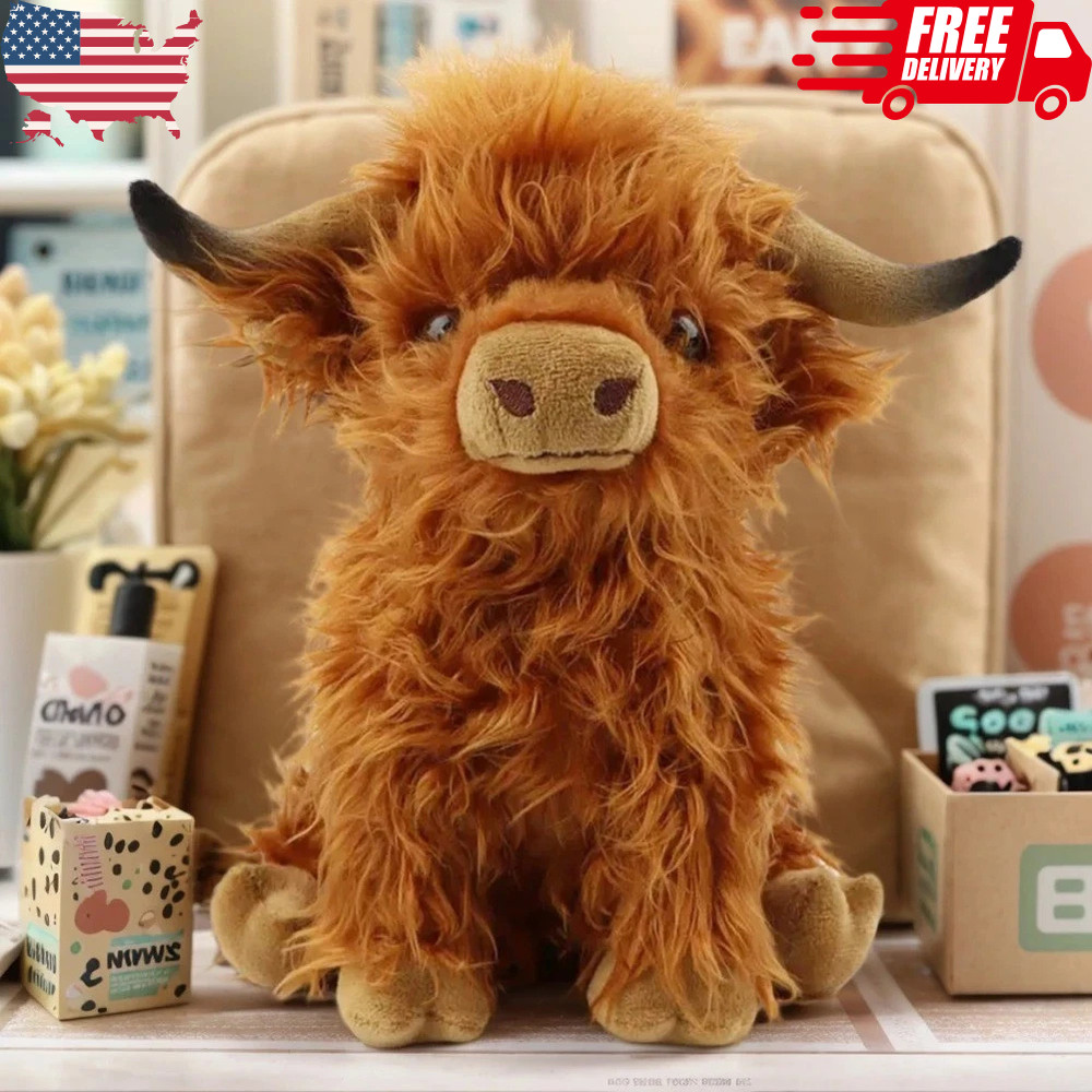Cuddly Highland Cow Soft Toy Teddy Plush Toys Doll Gift 9.5” 28cm