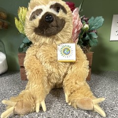 Wildlife Artists Conservation Critters Sloth Plush Stuffed Animal Tan/Brown Tags