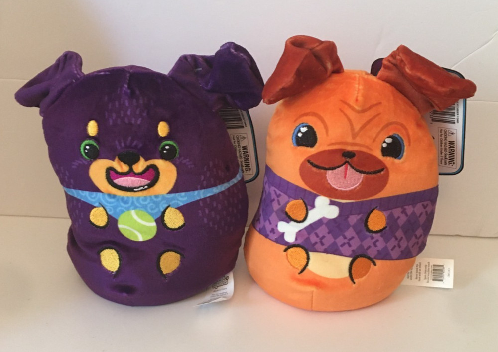 2 Dogs vs Squirls Chonks Otis Vinnie Bean Plush With Tags Cepia