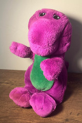 Vintage Barney the Dinosaur Tshirt 10″ Stuffed Toy Plush Lyons Group 1992 Rare