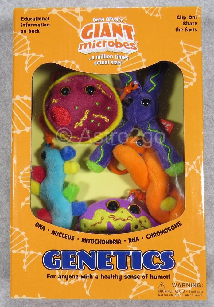 GIANT MICROBES–GENETICS THEME BOX–Cell Nucleus DNA RNA Mitochondria Chromosome