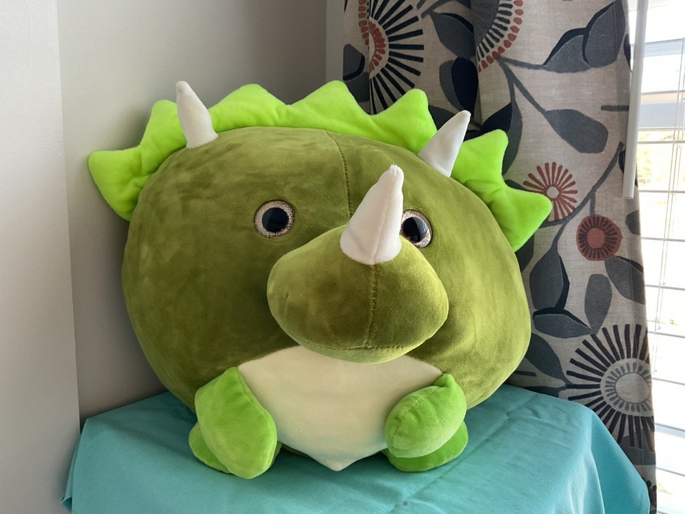 Squishmallows Green and White Triceratops Large Plush Stuffed Animal Washable