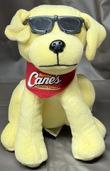 Raising Cane’s Chicken Plush Dog With Sunglasses & Red Bandana 2022 8”