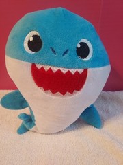 Pink Fong Baby Shark Plush Stuffed Animal Doll Toy Blue White Pillow 11 Inch