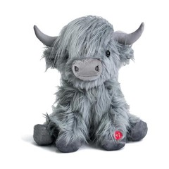Cuddly 10″ Highland Cow Plush Toy with Mooing Sound | Farm Animal Gift for Kids