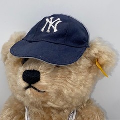 Vtg Steiff Teddy Bear Mohair Ear Tag 12″ Danbury Mint 100 Years New York Yankees