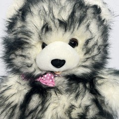 VTG Kmart Bear 1980s/90s Fairview Black White Shaggy Stuffed Animal PA 934