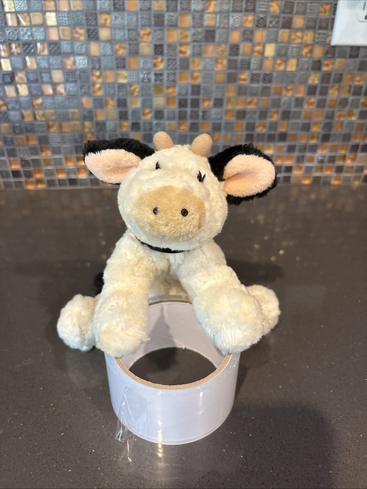 Gund Milkshake Cow Plush Toy Stuffed Animal 2532 Synthetic Fiber White & Black