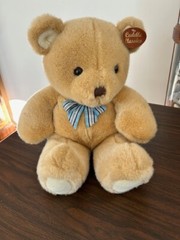Commonwealth Cuddle Classic 18″ Brown Stuffed Teddy Bear with Plaid Blue/Gray Ri