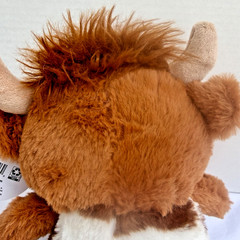 Highland Cow Plush Stuffed Toy 10.5 Inch Brown & White New