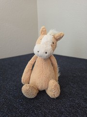 Jellycat Medium Bashful Pony Horse Light Brown White Face Hair 12″ Stuffed Plush