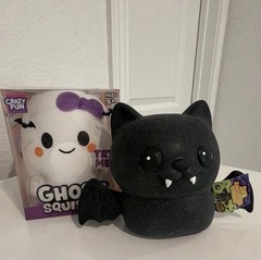 👻HALLOWEEN BUNDLE RMS viral Crazy Fun Ghost Squishy JUMBO bat Toy Black glitter