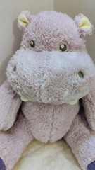 Silver One Kids Purple Sitting Hippo Plush Stuffed Animal, 11″ Embroidered Eyes