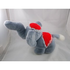 K B Bros Gray Elephant Plush Circus 9 Inch Tall Stuffed Animal toy