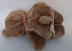 Vtg Dakin Baby Teddy Bear Brown 10″ Things Soft Plush Stuffed Red Gingham Bow