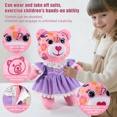 Coloring Plush Toy with 12 Washable Markers for Little Girls Doodle Dolls for…