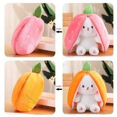 25cm Strawberry Carrot Rabbit Plush Toy Cute Bunny Doll Gift