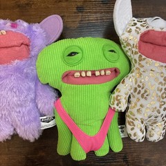 Fuggler Mixed Lot Plush Funny Ugly Monsters Grin Gold Button Eyes Collectibles