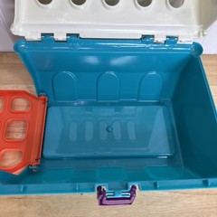 BATTAT Orange White Teal Dog Cat Pet Carrier Hard Plastic 10 x 8 Play Vet
