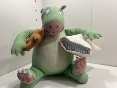 Vtg The Monster Bed Dennis Willis & Varley Book Dinosaur Stuffed Plush Toy 7″