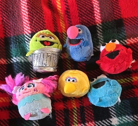 Sesame Street 6 Pc Mini Plush Stuffy Set Elmo/ Grover/Big Bird/Abby/Oscar/Cookie
